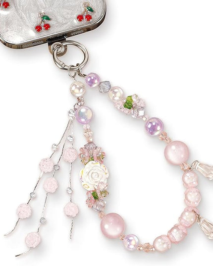 Phone Charm for Women, Anti-Theft Phone Wrist Strap Hands-Free & Beaded Chain,Tether Tab