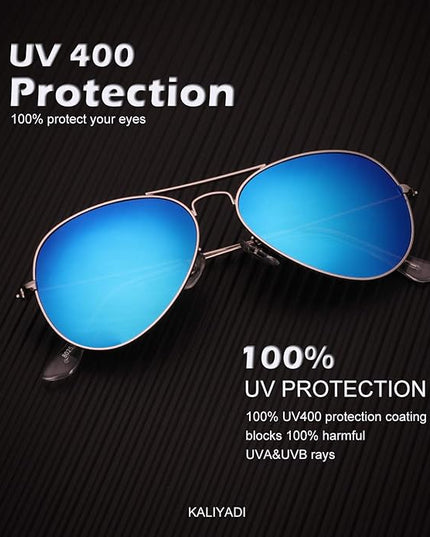 KALIYADI Classic Aviator Sunglasses for Men Women Driving Sun glasses Polarized Lens UV Blocking