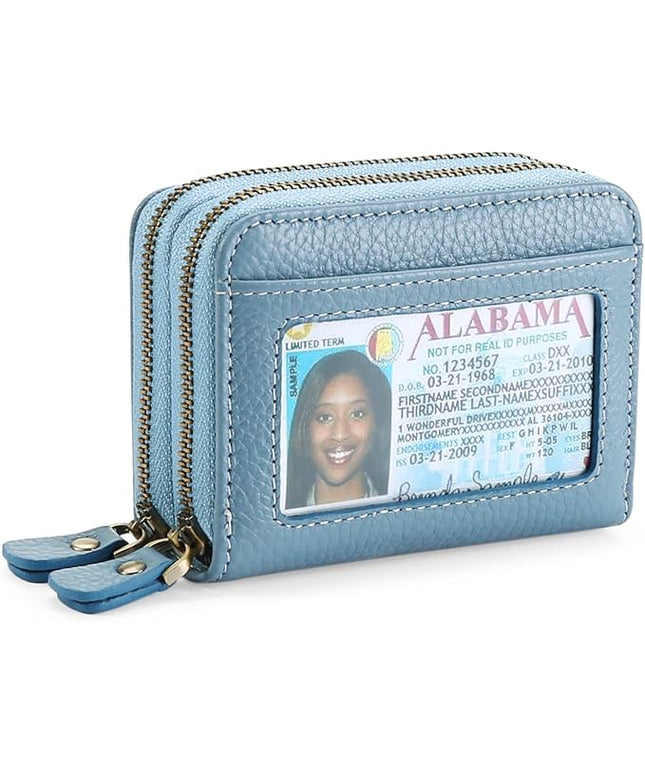 GOIACII Small Genuine Leather Wallet for Women, RFID Blocking Credit Card Holder Wallet