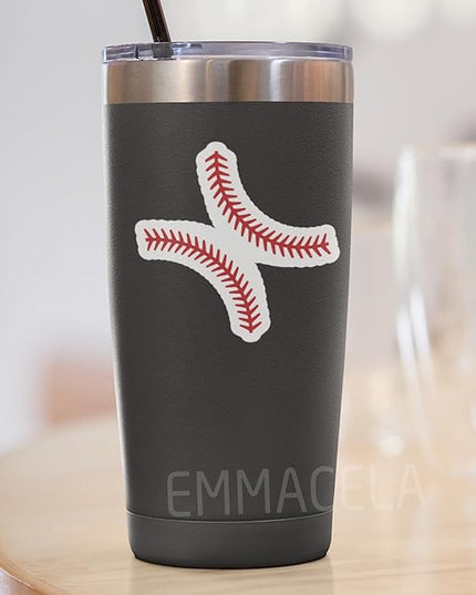 (3PCS) Baseball Stickers, Baseball Seams Decal Waterproof Vinyl Sticker for Water Bottle, Tumbler, Scrapbook, Helmet, Laptop, Gift for Boys Girls Team Baseball Lovers, Size 3" x 2.9 "