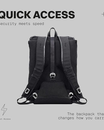 The Frenchie Co. - Anti-Theft Speed Backpack - Slim Minimalist Design - Hidden Zippers and Cut-Resistant Ballistic Nylon Construction - Secure Travel and Everyday Carry