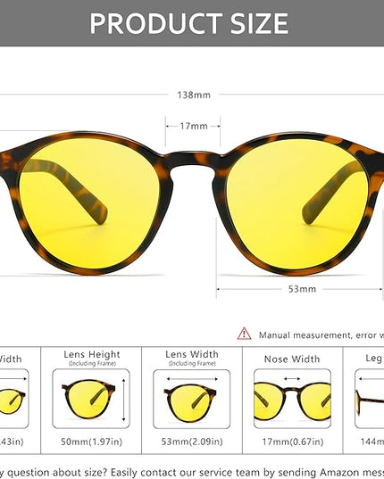 SUNGAIT Classic Vintage Round Polarized Sunglasses for Women Men Retro Style UV400
