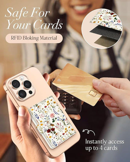Shorogyt for Magnetic Phone Wallet Compatible with Magsafe Card Holder -Cute Luxury Slim Leather Mag Wallets for Women Fit 4 Cards,for iPhone 17/16/15/14/13/12 Series for Apple RFID Magnet, Retro