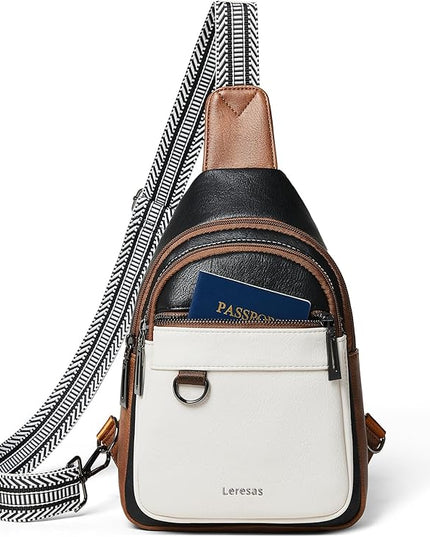 7L Sling Bag for Women Men Vegan Leather Crossbody Bags Fanny Pack Purse Backpack Over Shoulder Bag Travel Anti Theft