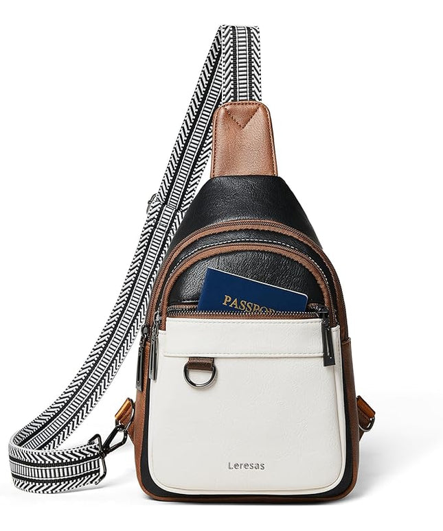 7L Sling Bag for Women Men Vegan Leather Crossbody Bags Fanny Pack Purse Backpack Over Shoulder Bag Travel Anti Theft