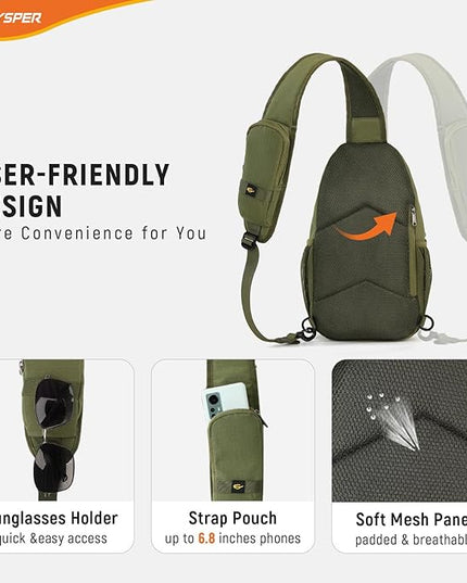SKYSPER Sling Bag RFID Cross Body Bag Recycled Crossbody Backpack Travel Daypack