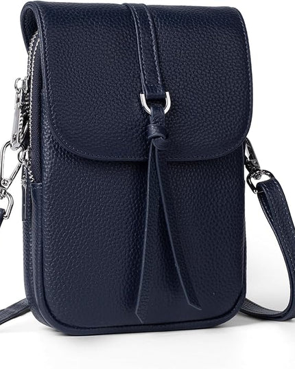 befen Genuine Leather Small Crossbody Bags for Women, Multi Pocket Cell Phone Crossbody Purse with RFID Blocking Card Slots