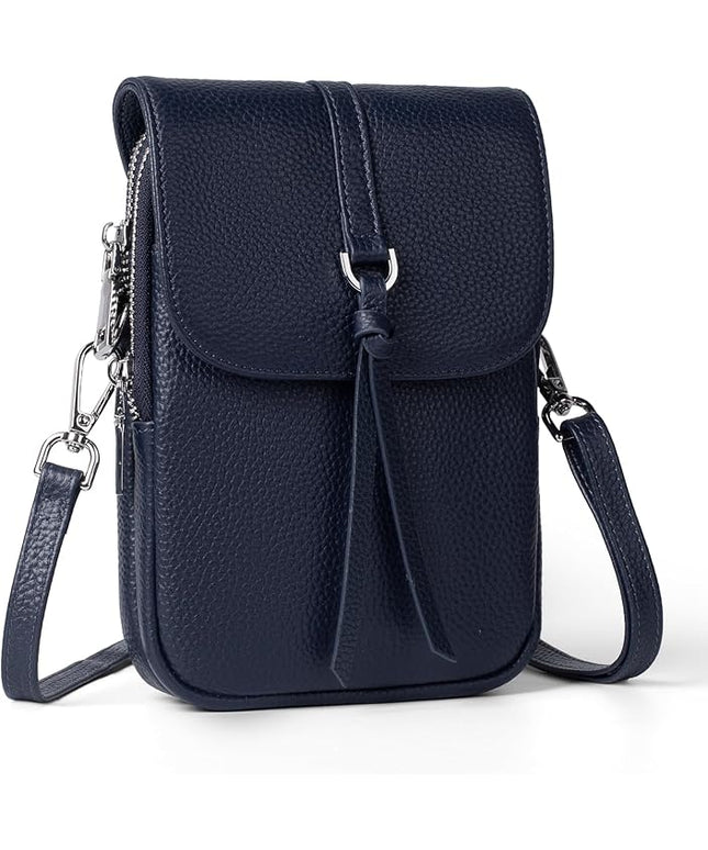 befen Genuine Leather Small Crossbody Bags for Women, Multi Pocket Cell Phone Crossbody Purse with RFID Blocking Card Slots