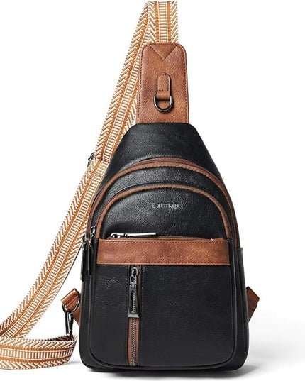 7L Sling Bag For Women Men Backpack Fanny Pack Crossbody Chest Travel Shoulder Belt Bags Purse Handbag PU Leather