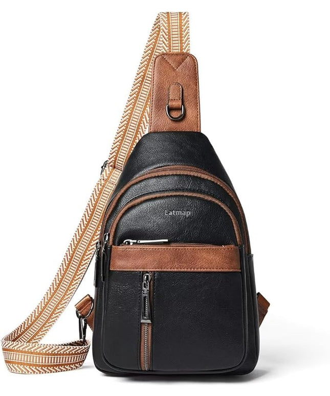 7L Sling Bag For Women Men Backpack Fanny Pack Crossbody Chest Travel Shoulder Belt Bags Purse Handbag PU Leather