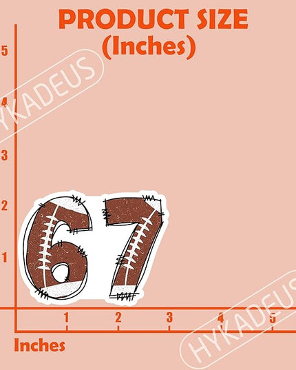 (3 Pcs) Football 67 Sticker Six Seven Funny Gen Alpha Meme Stickers – 67 Gifts for Coaches, Players, Goalies, Waterproof Vinyl Decals for Water Bottle, Tumbler, Laptop, Phone Case, 3" x 2.2"