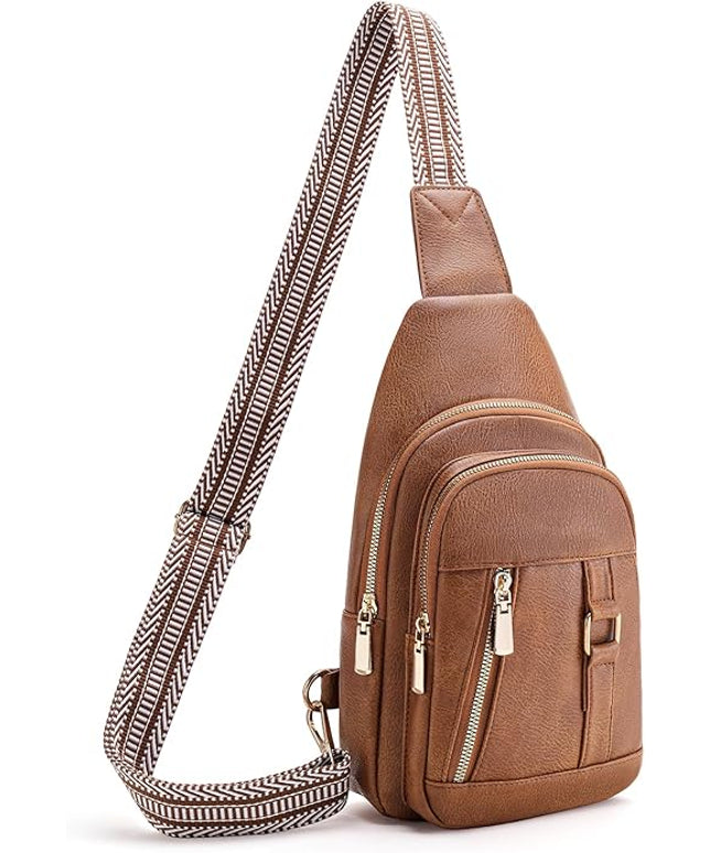 FALAN MULE Crossbody Bags for Women Trendy Leather Sling Chest Bag Fanny Packs for Women