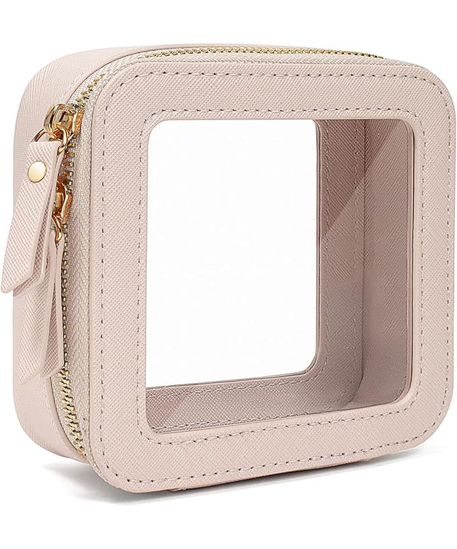 Travel Clear Makeup Bag Set, TSA Approved Cosmetic Bag Case with Zipper Portable Makeup Pouch Toiletry Bag Traveling Cosmetic Organizer Storage Bag Car Organizer Car Essentials