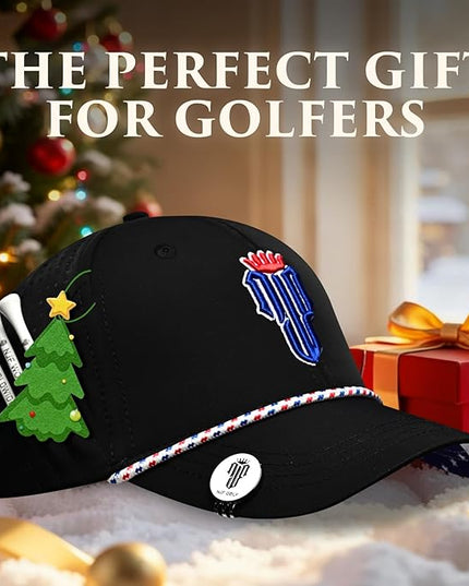 NJF Golf™ Hat Men - Breathable Mens Golf Hats, Adjustable Rope Snapback Cap, Convenient Cap with Tee Holder