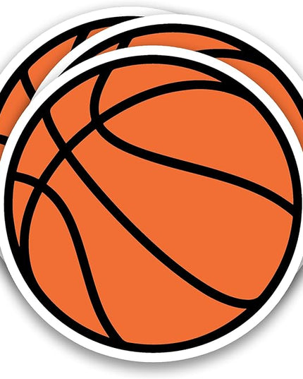 (3Pcs) Basketball Stickers Waterproof Vinyl Basketball Ball Decals for Water Bottle, Tumbler, Laptop, Phone Case, Poster Board, Scrapbooking, Team Players, Coach, 3" x 3"