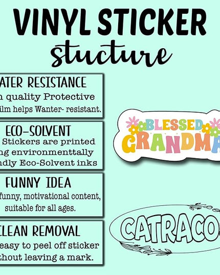 (3Pcs) Blessed Grandma Sticker, Decal Gifts Mom Decorate Books Laptop Phone Water Bottles Kindles Stickers Tumbler Sticker Waterproof Vinyl Decorate Sticker 3" Inch
