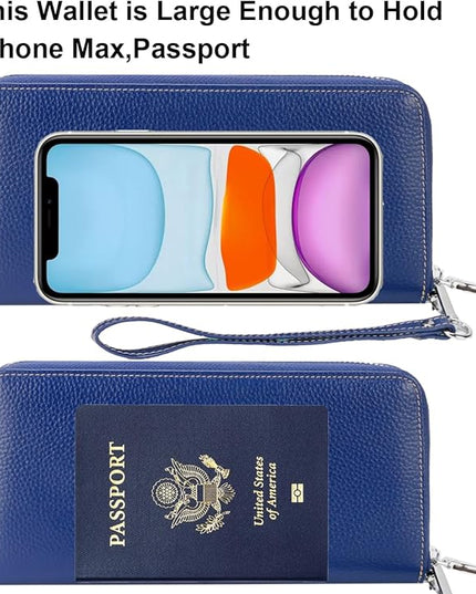 Lavemi Small Compact Women Wallet RFID Blocking Genuine Leather Bifold Purse with ID Windows