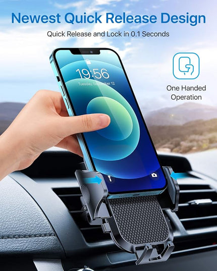 andobil 2026 Upgraded Car Phone Holder Mount for Vent, Military Sturdy Metal Clip Air Vent Phone Holder for Your Car Easy Used Cell Phone Car Mount for iPhone 17 Pro Max 15 14 13 Samsung S25 S24