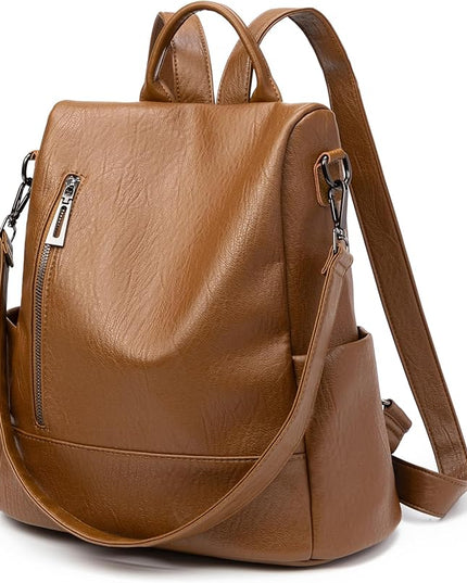 Didida Fashion Backpack Purse For Women Anti-theft Rucksack Pu Leather Lightweight Water-resistant Shoulder Bag, Brown