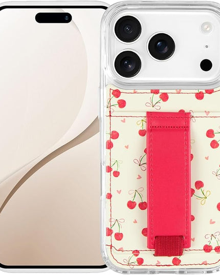 Walli Cases for iPhone 17 Pro Case Aesthetic Wallet Phone Case Card Holder, Securely Holds up to 2 Cards - Cute, Trendy Phone Cover for Women, fits iPhone 17 Pro, with Kickstand & Finger Strap