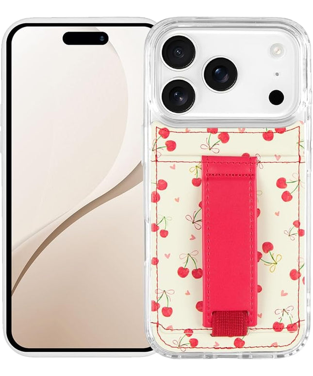 Walli Cases for iPhone 17 Pro Case Aesthetic Wallet Phone Case Card Holder, Securely Holds up to 2 Cards - Cute, Trendy Phone Cover for Women, fits iPhone 17 Pro, with Kickstand & Finger Strap