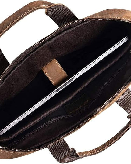 Leather briefcase 18 Inch Laptop Messenger Bags for Men and Women Best Office briefcase Satchel Bag
