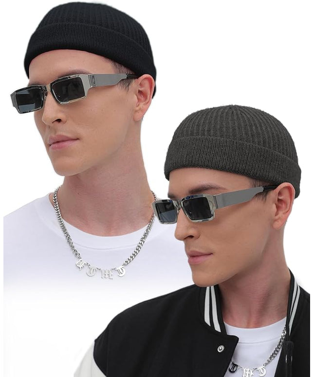 ROYBENS Thin Swag Wool Short Fisherman Beanie for Men Women, Knit Cuff Trawler Beanie Watch Hat, Soft Spring Fall Skull Cap