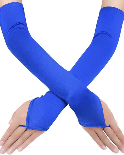 BABEYOND Long Opera Party 20s Satin Gloves Stretchy Adult Size Elbow Length