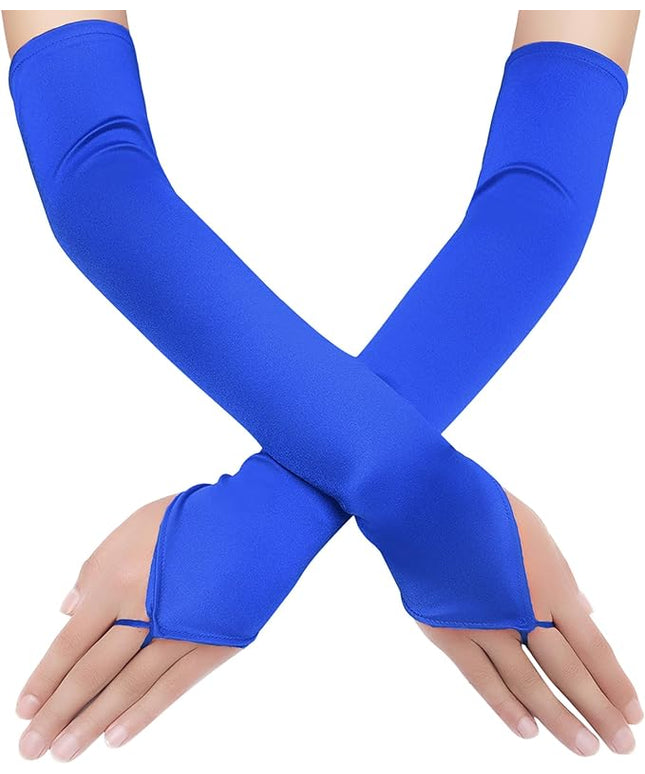 BABEYOND Long Opera Party 20s Satin Gloves Stretchy Adult Size Elbow Length