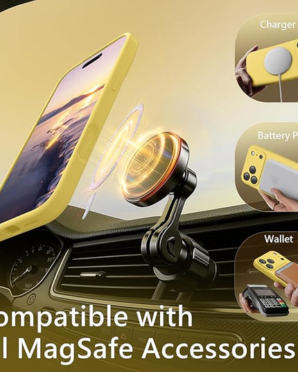 FireNova Magnetic for iPhone 17 Pro Max Case, Compatible with MagSafe, [Integrated Silicone Camera Control Button] [Camera Protection] Anti-Scratch Microfiber Lining Phone Case, 6.9", Yellow