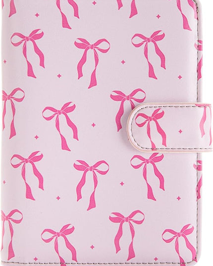 Passport Holder for Travel Essentials, RFID Blocking Passport Wallet Cover with Magnetic Closure, Passport Book Holders for Women and Men (Pink Bow)