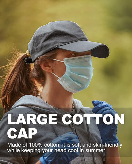 Zylioo XL XXL Oversize Baseball Cap, 100% Cotton Adjustable Dad Hat for Big Heads 23.5"-25.5", Soft Crown Large Size Cap