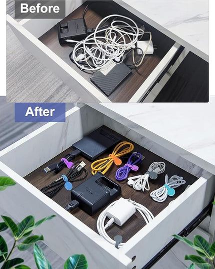 6 PCS Silicone Magnetic Cable Ties, Cable Clips Cord Organizer [1S] Management Cable Cords, Reusable Magnet Cable Organizer, Phone Cord Holder for Organizing, Bookmark Whiteboard Fridge Magnets etc