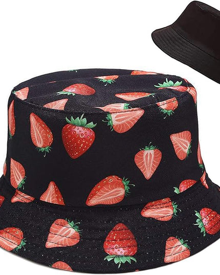 XYIYI Cute Bucket Hat Beach Fisherman Hats for Women, Reversible Double-Side-Wear