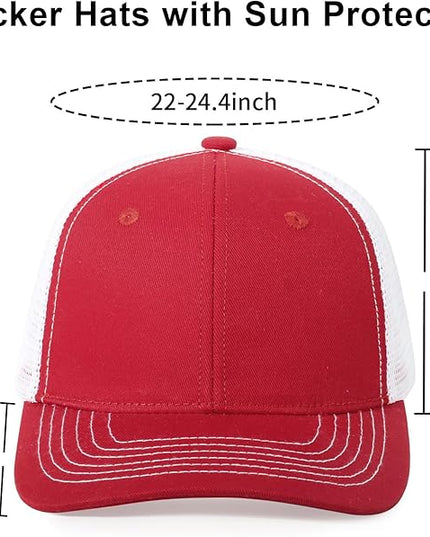 kozinu Unisex Trucker Hats Blank Mesh Snapback Hats Sport Plain Baseball Caps Adjustable Fitted Hat