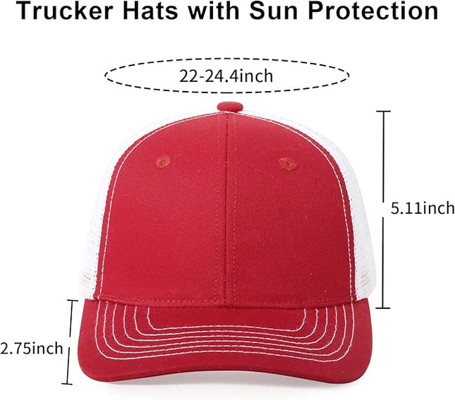 kozinu Unisex Trucker Hats Blank Mesh Snapback Hats Sport Plain Baseball Caps Adjustable Fitted Hat