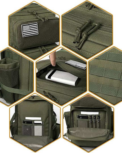 QT&QY 25L/45L Military Tactical Backpack For Men Molle Daypack 3 Day Bug Out Bag Hiking Rucksack With Bottle Holder