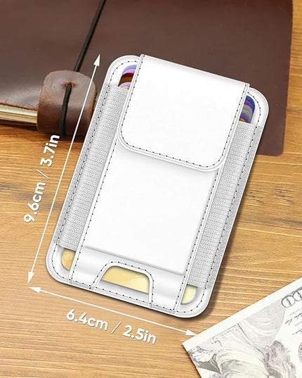 FINPAC MagSafe Wallet, Magnetic Card Wallet Holder for iPhone 17/16/15/14/13/12 Series, Safe RFID Blocking Slim Leather 6 Card Holder for Women Men