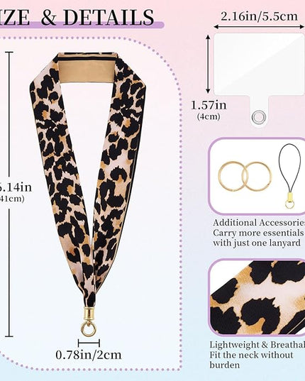 ZOOEASS Phone Lanyard Charm with Tether Tab Neck Lanyards for ID Badges Car Key Women Cute Scarf Keychain Strap Around Neck