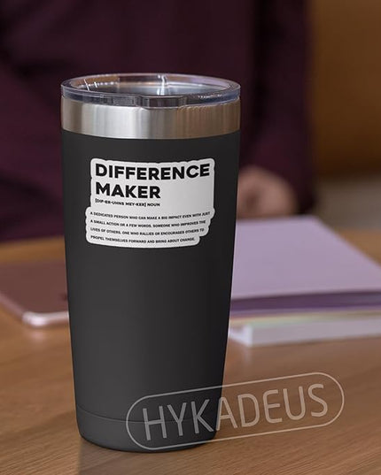 (3Pcs) Difference Maker Definition Stickers Inspirational Positive Sticker Waterproof Vinyl Decals for Water Bottle Laptop Scrapbook, Thank You Appreciation Gifts for Teacher Coach Coworkers, 3" x 2"