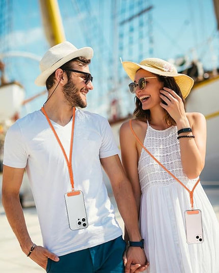 3 Pack Phone Lanyard,1×Phone crossbody strap,1×Phone Neck Strap,1×Wrist Strap,3×Tether Tabs,Universal Cell Phone Multifuctional Patch Polyester Lanyards(Orange)