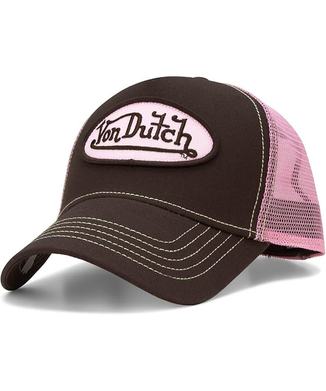 Von Dutch Unisex Trucker Hat - Curved Bill Mesh Back Retro Classic Adjustable Snapback Baseball Cap for Men and Women
