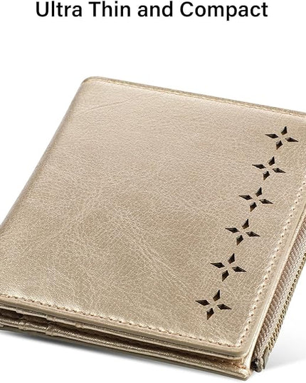 Lavemi Ultra Thin Small Compact Leather Womens Girls Wallets RFID Blocking Credit Card Holder for Women
