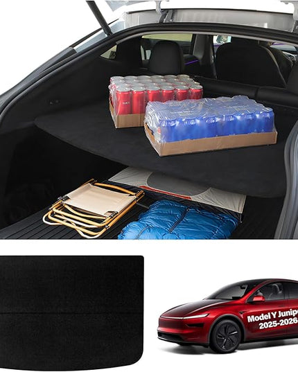 for Tesla Trunk Cargo Cover Model Y Juniper 2025 2026 Trunk Storage Board Model Y Accessories Storage Dividers Layered Partition Board Shield Shade Anti-Spy Luggage Privacy