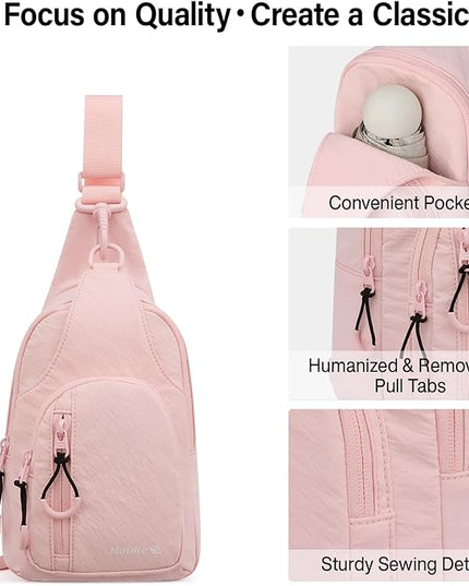 Hanke Crossbody Sling Bag for Women Men, Small & Large Casual Cross Body Sling Bags, Chest Bag for Outdoor Hiking Travel