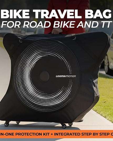 Bike Travel Bag Airplane – Box for Air Travel | Durable Bike Cases with Full Protection | Fits Road & TT Bikes with Wheels, Safe Case for Flying