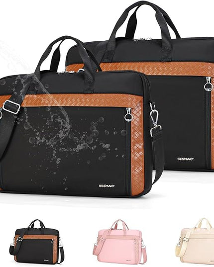 BESMART Slim Laptop Bag 15.6/17.3 Inch Laptop Briefcase for Women, Elegant Waterproof Shoulder Bags, Computer Messenger Bag