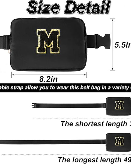 Uygafly Fashion Waist Packs Cute Teen Trendy Stuff Travel Essentials - Birthday Gifts for 6 7 8 9 10 11 12 13 Year Old Girl,Belt Bag for Women Girls Fanny Pack Crossbody Bags for Kids | Black,M