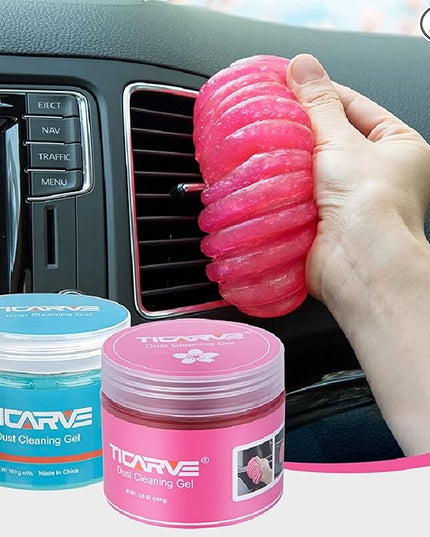 TICARVE 2Pack Cleaning Gel Car Putty Slime for Detailing Putty Detail Tools Car Interior Cleaner Automotive Cleaning Kits Keyboard Cleaner Blue Rose (320g/11.2oz)