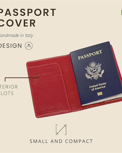 Maruse Italian Leather Passport Cover for Men and Women, Handmade in Italy